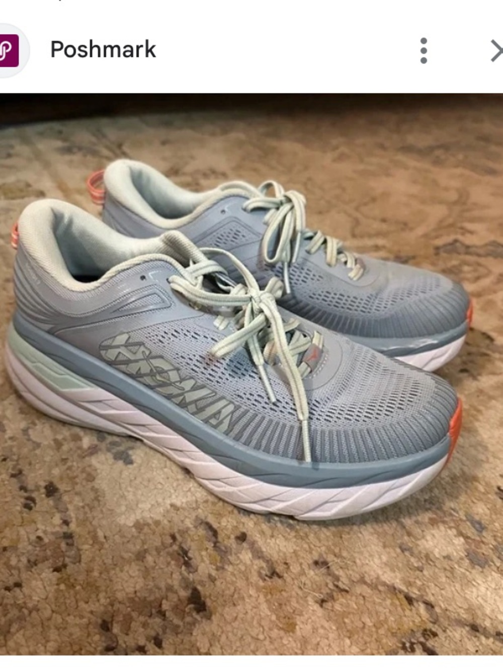 Hoka One One Bondi 7 running shoes blue size 10.5 D wide